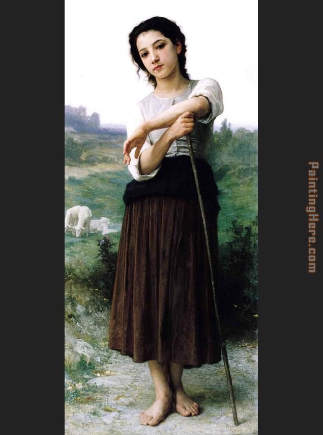 William Bouguereau Young Shepherdess Standing
